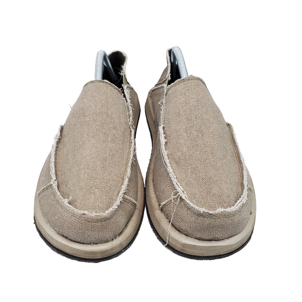 Blue Fin Shoes Mens Size 9 Baja Tan Fabric Loafers - Picture 5 of 10